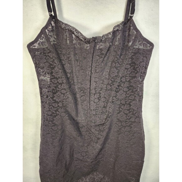 VTG Crownette Girdle Dress Boned 4X Plus Size Stretch Lace Pinup Black - Picture 2 of 11